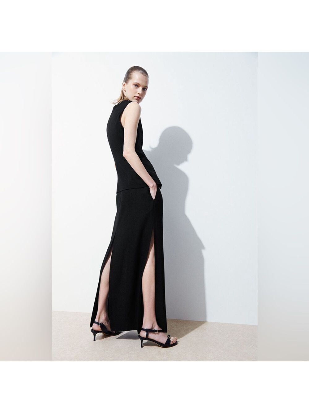 COS ATELIER Black Maxi Pencil Skirt Size 10